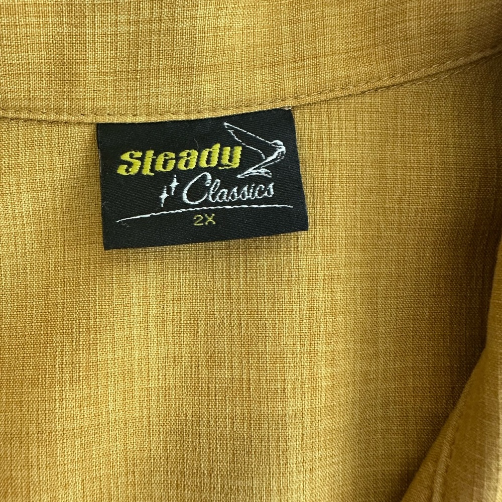 Steady Classics Men's Yellow Casual Button Down Shirt Size XXL‎ - Picture 4 of 5
